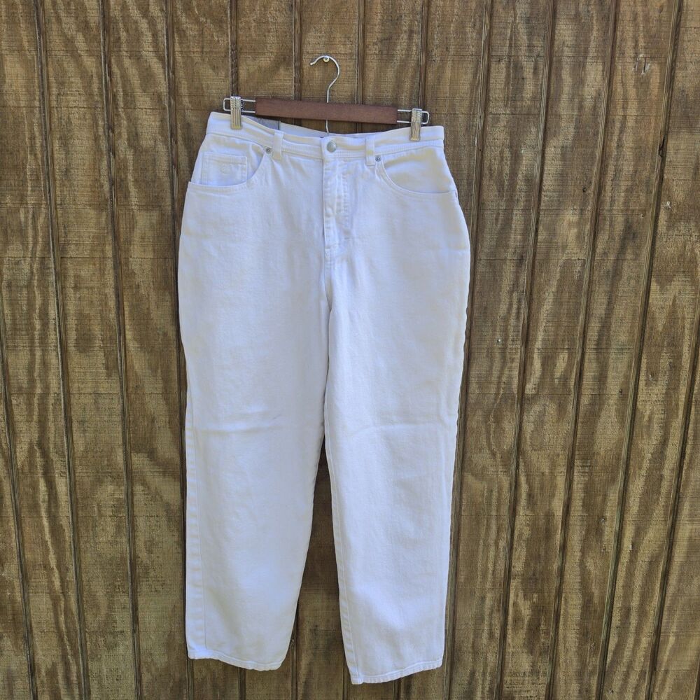 Gloria Vanderbilt Vintage High Rise Tapered Straight Leg White Jeans Wms Sz 10